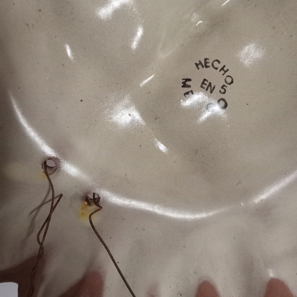 Mexican Handpainted Terra cotta Sun Face Wall Art 12" Cobalt - Picture 3 of 4